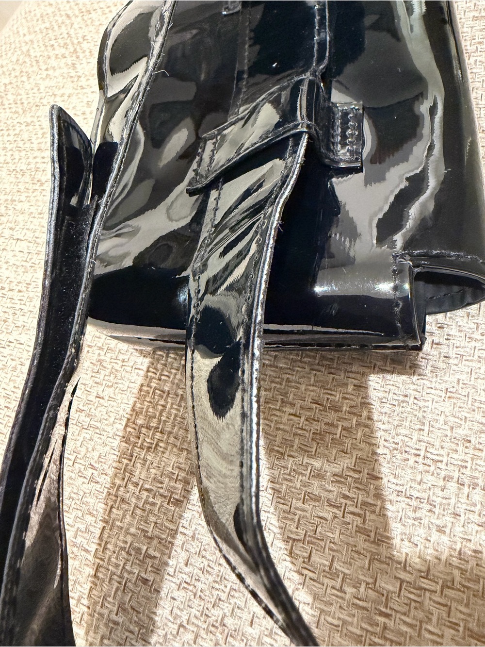 CHANEL Black Patent  CC Logo Waist Bag - Picture 10 of 10